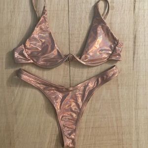 Shein Pink Holographic Bikini